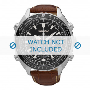 Horlogeband Seiko SSG005P1 / 8B92-0AK0 Leder Donkerbruin 22mm