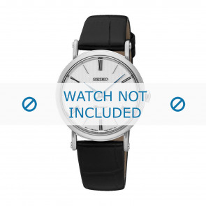 Seiko horlogeband SXB431P1 / 7N89 0AY0 Leder Zwart 16mm