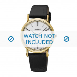 Horlogeband Seiko 7N89-0AY0 / SXB432P1 / L0G1011K0 Leder Zwart 16mm