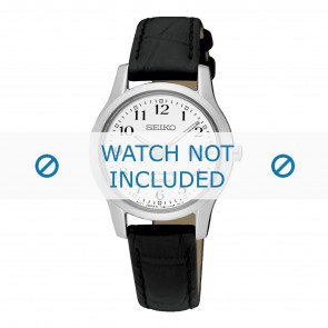 Seiko horlogeband SXDG91P1 / 7N82 0JK0 Leder Zwart 14mm + zwart stiksel