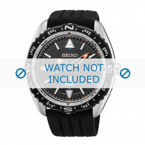 Horlogeband Seiko V157-0BP0 / SNE423P1 / R01W011J9 Rubber Zwart 24mm