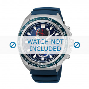 Horlogeband Seiko V195-0AB0 / SSC489P1 / R034011J0 Rubber Blauw 22mm