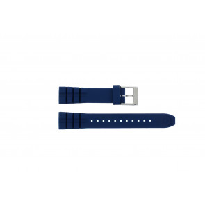 Horlogeband Seiko 5M62-0CS0 / SKA563P1 / R00F012J0 Rubber Blauw 21mm