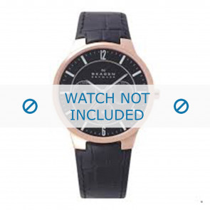 Horlogeband Skagen 331XLRLB / 331XLRLBO Leder Zwart 19mm