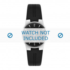 Skagen horlogeband 433SSLB 433SSLC Leder Zwart 16mm + zwart stiksel
