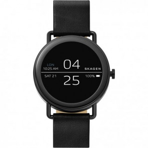Horlogeband Smartwatch Skagen SKT5001 Leder Zwart 20mm