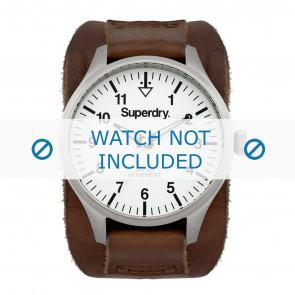 Superdry horlogeband SYG102T Leder Donkerbruin
