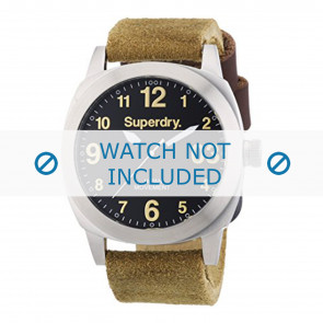 Superdry horlogeband SYG103TB Leder Bruin 24mm
