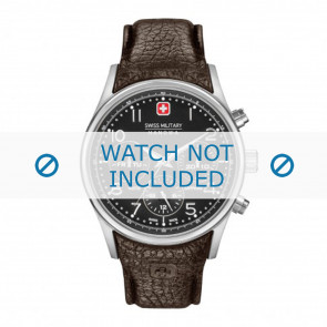 Swiss Military Hanowa horlogeband 06-4278.04.007 / 06-4278.04.001.05 Leder Bruin + bruin stiksel