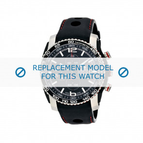 Horlogeband Tissot T079-427-26-057-00 / T610034296 Leder Zwart 23mm