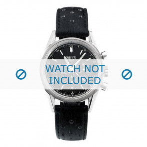 Horlogeband Tag Heuer CS3111 / BC0726 Leder Zwart 18mm