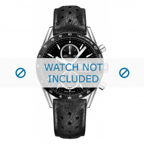 Horlogeband Tag Heuer CV201AJ / FC6357 Leder Zwart 20mm