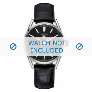 Horlogeband Tag Heuer FC6180 Leder Zwart 19.5mm