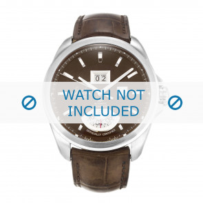 Horlogeband Tag Heuer WAV5152 / FC6231 Krokodillenleer Donkerbruin 23mm