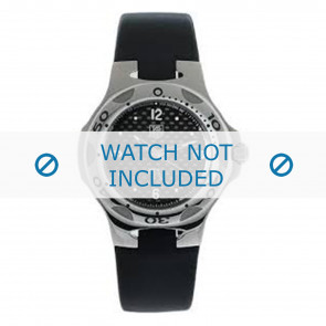 Horlogeband Tag Heuer FT6000 / CL1180 / WL1180 Silicoon Zwart 9mm