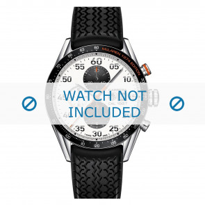 Horlogeband Tag Heuer FT6033 Rubber Zwart 22mm