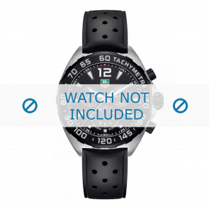 Horlogeband Tag Heuer 19,5mm BT0725 / FT8023 / FT8025 Rubber Zwart 19.5mm