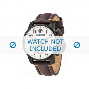 Timberland horlogeband 14439JSU-07 Leder Donkerbruin 22mm + oranje stiksel