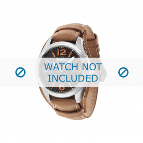 Timberland horlogeband 14476JS-12 Leder Bruin 22mm + wit stiksel