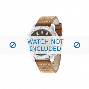 Timberland horlogeband 14647JS-13 Leder Bruin 22mm + wit stiksel
