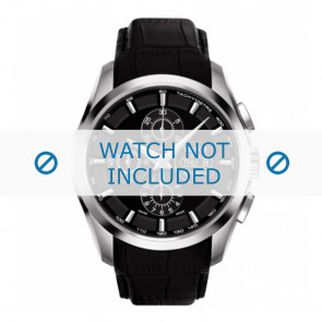 Horlogeband Tissot T035.614 / T610028592 Croco leder Zwart 24mm