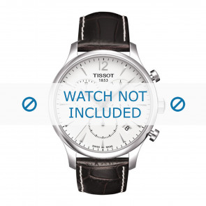 Tissot horlogeband T063.617.16.037.00 - T610031126 / T610031126 Croco leder Bruin 20mm + wit stiksel