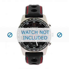 Tissot horlogeband J378-478 PR-50 - T600020323 Leder Zwart 19mm + rood stiksel