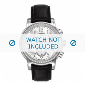 Horlogeband Tissot T050.207.A Lady Heart Dressport - T610029086 Croco leder Zwart 16mm