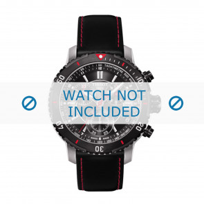 Tissot horlogeband T067.417.260.5100 T067417A - T610031781 Leder Zwart 19mm + rood stiksel