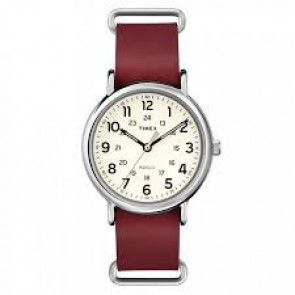 Horlogeband Timex 2P493 Leder Rood 20mm