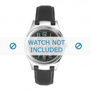 Tommy Hilfiger horlogeband TH-27-3-14-0655 - TH679300873 / 1780684 Leder Zwart 14mm + wit stiksel
