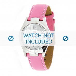 Tommy Hilfiger horlogeband TH-27-3-14-0655 - TH679300877 / 1780688 Leder Roze 14mm + wit stiksel