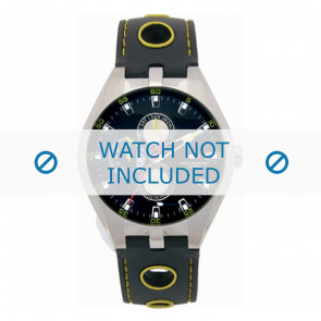Tommy Hilfiger horlogeband TH-37-3-14-0684 - TH679300910 / 1790620 Rubber Zwart 16mm + geel stiksel