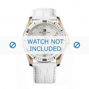 Tommy Hilfiger horlogeband TH-63-3-34-0781 / TH1780835 Leder Wit + wit stiksel