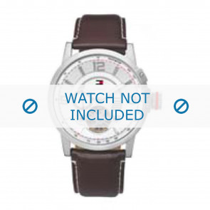 Tommy Hilfiger horlogeband TH-66-1-14-0758 / TH1710174 / TH1710173 Leder Bruin + wit stiksel