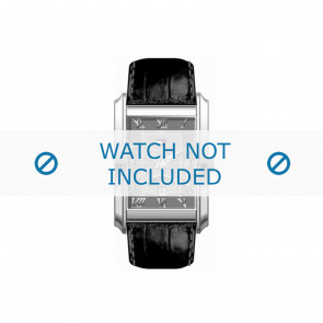 Tommy Hilfiger horlogeband TH-17-1-14-0631 / TH679300840 / TH1710126 Leder Zwart + zwart stiksel