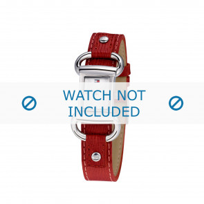 Tommy Hilfiger horlogeband TH-09-3-14-0613 / TH679300818 / TH1780621 Leder Rood + rood stiksel