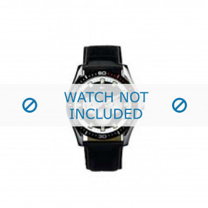 Tommy Hilfiger horlogeband TH-01-1-14-0600 / TH1790604 Leder Zwart + zwart stiksel