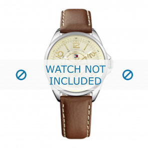 Tommy Hilfiger horlogeband TH-189-3-14-1310 / TH679301482 Leder Bruin + wit stiksel