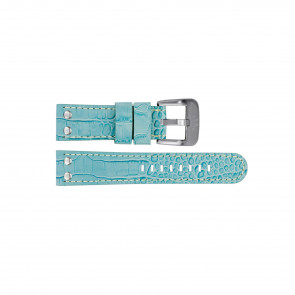 TW Steel horlogeband TWB31 Leder Lichtblauw 22mm + wit stiksel