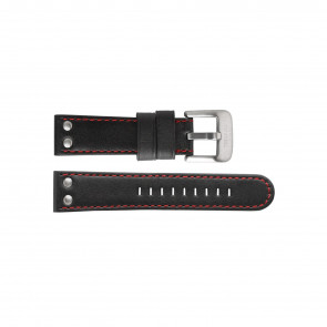 TW Steel horlogeband TWB411L Leder Zwart 24mm + rood stiksel