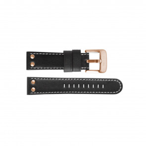 TW Steel horlogeband TWB417 Leder Zwart 24mm + wit stiksel