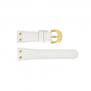 TW Steel horlogeband TWB86 Leder Wit 26mm + wit stiksel