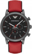Horlogeband Armani Exchange AR1971 Leder Rood 22mm